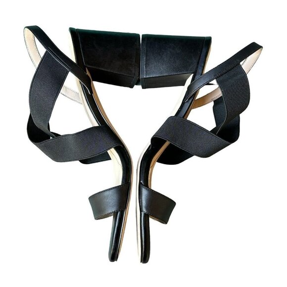 Cole Haan Strap Sandals Grand Aniston Leather Black  Elastic Women's Sz 10 B EUC - Picture 5 of 11